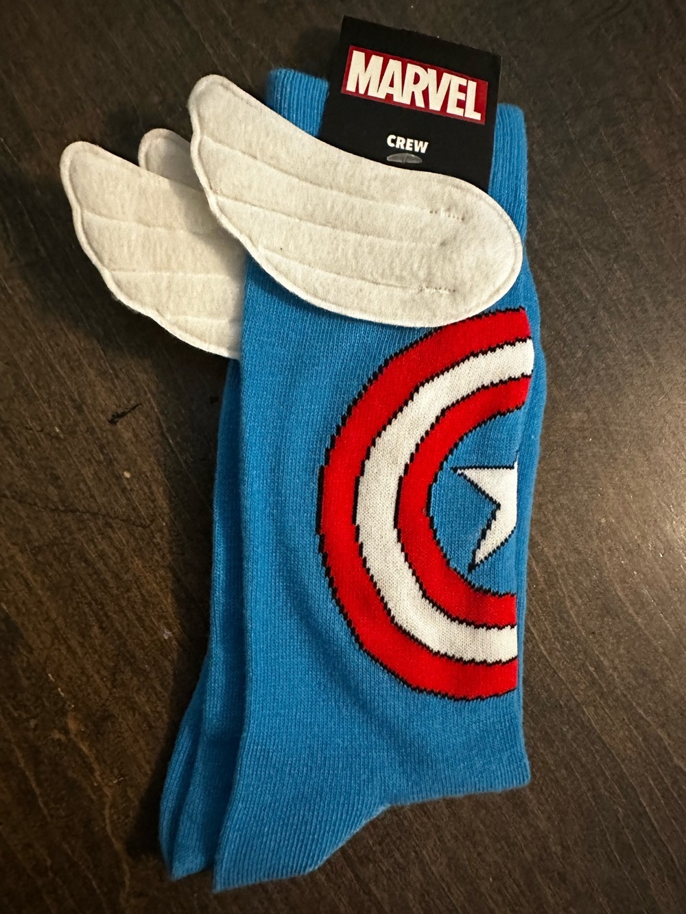 Bioworld Marvel Crew Socks - Blue with White Accents
